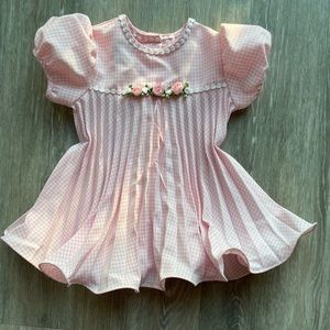 Vintage Jessica Ann Baby Dress Pink Gingham size 12 months Valentine